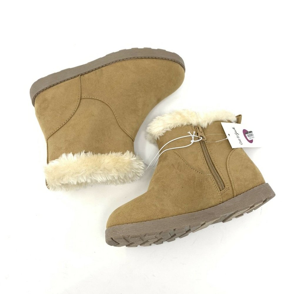 NWT Cat & Jack Girls' Haiden Tan Winter Boots - Picture 5 of 12